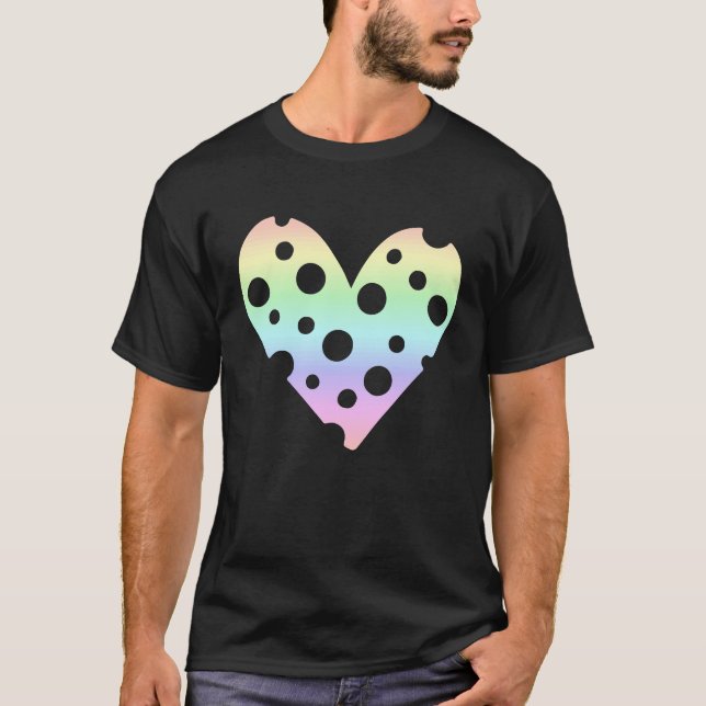 Love Pastel Rainbow Love Heart T-Shirt (Vorderseite)