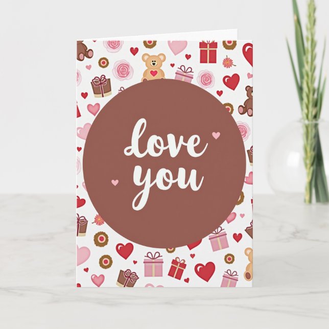 Love Pattern Heartfelt Card Karte (Vorderseite)