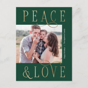Love Peace Editable Color Foto Holiday Postcard Feiertagspostkarte