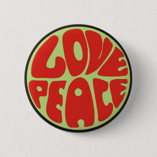 love peace Hippie Spruch Button