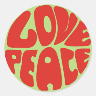 love peace Hippie Spruch Runder Aufkleber