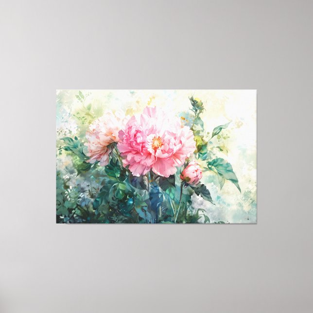 *~* Love Peony TV2 Rosa Stretched Canvas Print Leinwanddruck (Vorderseite)