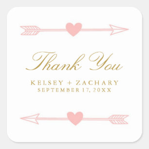 Love Pfeile Gastgeschenk Hochzeit Sticker / Blush