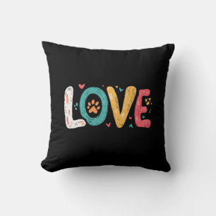 LOVE Pfote – Süße Typografie-Kunst für Tierliebhab Kissen