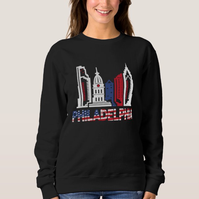 Love Philadelphia Skyline Downtown Cityscape Phill Sweatshirt (Vorderseite)