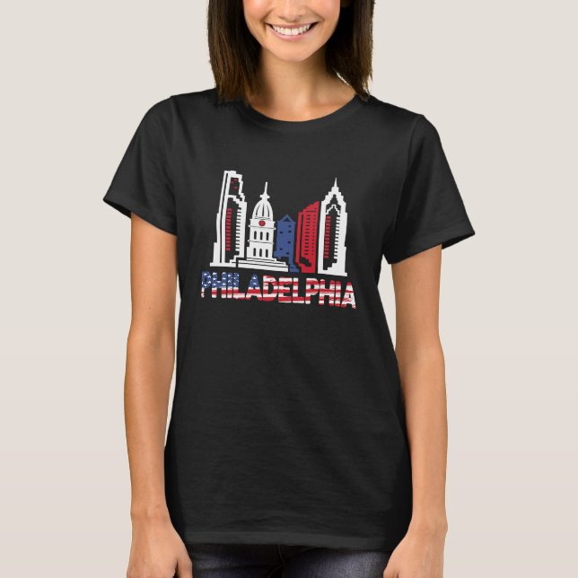 Love Philadelphia Skyline Downtown Cityscape Phill T-Shirt (Vorderseite)