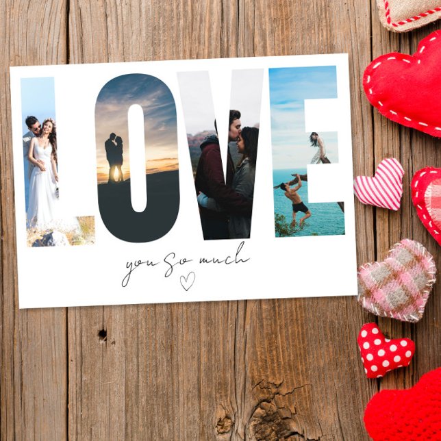 LOVE Photo Collage Greeting Card Dankeskarte (Von Creator hochgeladen)