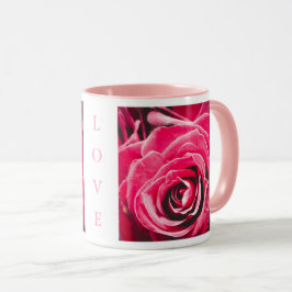 Love Pink Roses 11oz Two-Tone Mug Pink Tasse