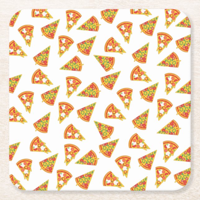 Love Pizza   Rechteckiger Pappuntersetzer (Vorderseite)