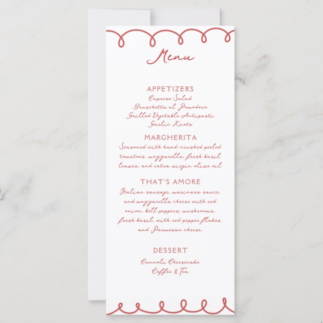 Love & Pizza | Whimsical Menu (Vorderseite)
