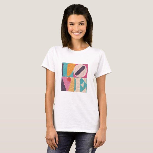 LOVE Pop Art – Retro Valentine’s T-Shirt (Vorne ganz)
