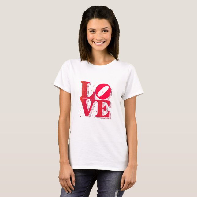 LOVE Pop Art – Retro Valentine’s T-Shirt (Vorne ganz)