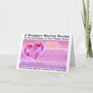 Love Potion # 9 Valentine Martini Recipe Card Feiertagskarte