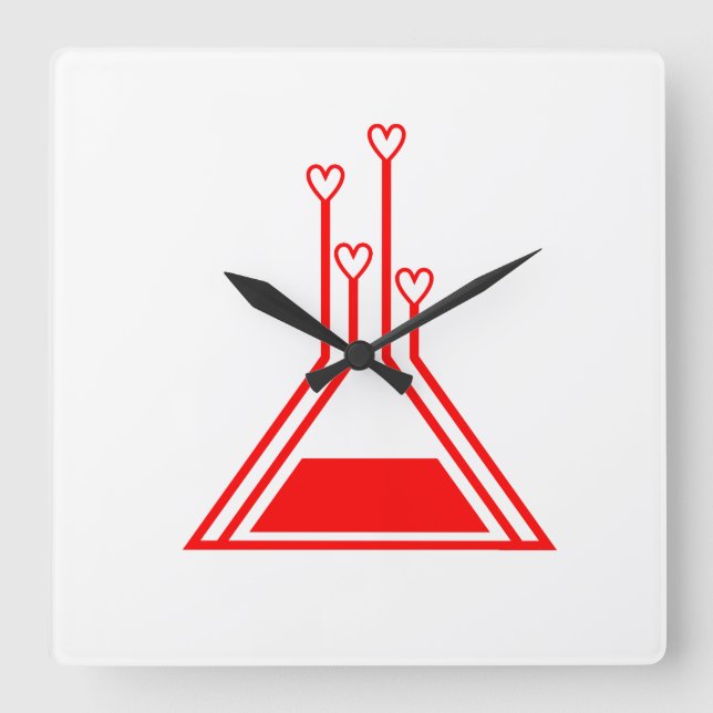 love potion quadratische wanduhr (Vorderseite)
