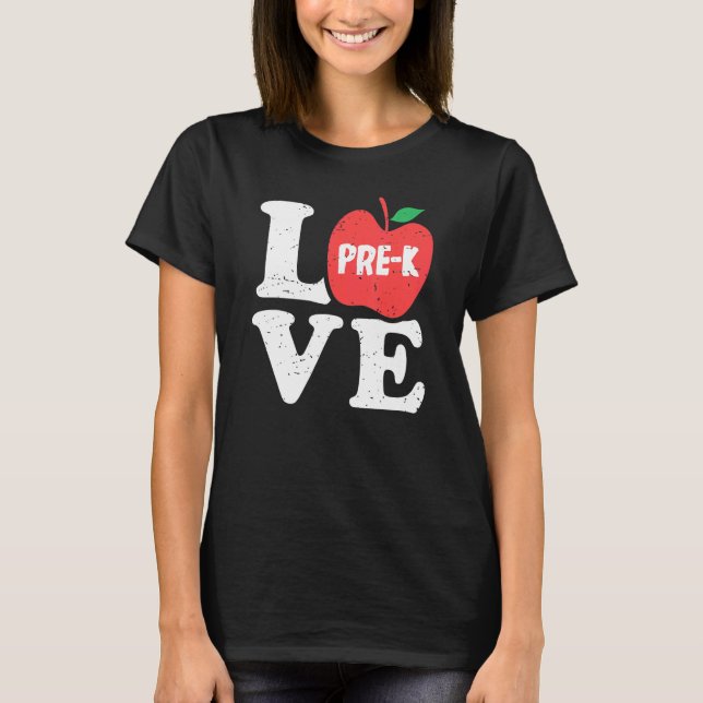 Love Pre K Apple Student Teacher   T-Shirt (Vorderseite)