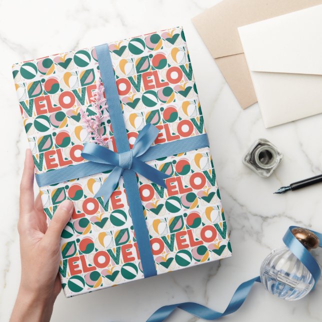 LOVE print Valentines Day Love Wrapping Paper Geschenkpapier (Schenken)