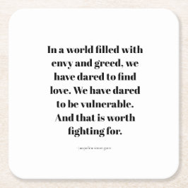 Love quote rechteckiger pappuntersetzer