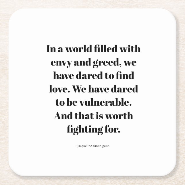 Love quote rechteckiger pappuntersetzer (Vorderseite)