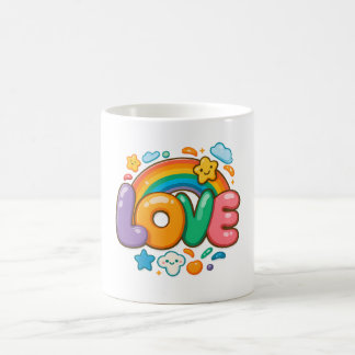 🌈💖 “LOVE” Rainbow Mug ☕✨ Kaffeetasse