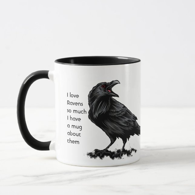 Love Raven Bird So Much Fun Quote Saying Mug Tasse (Links)