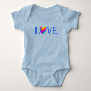 LOVE Regenbogen-Herz-Baby-Body Baby Strampler