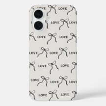 'Love & Ribbon Minimalist' iPhone 16-Hülle