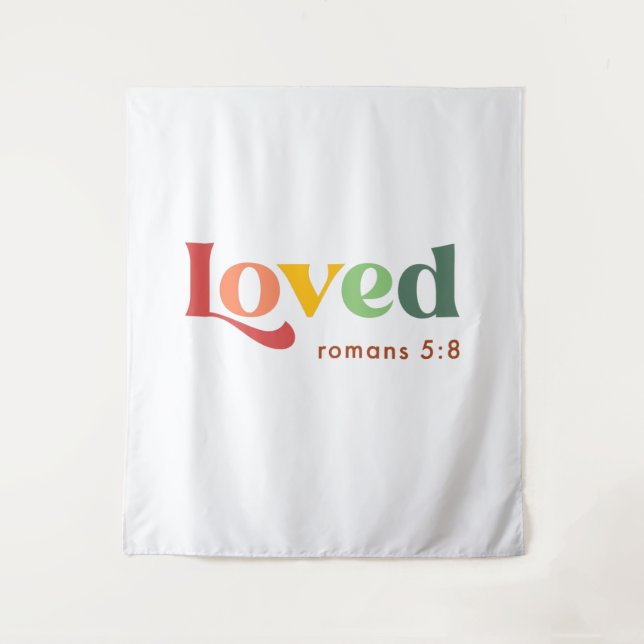 Love Roman 5:8 Bibelverse Wandteppich (Vorderseite)