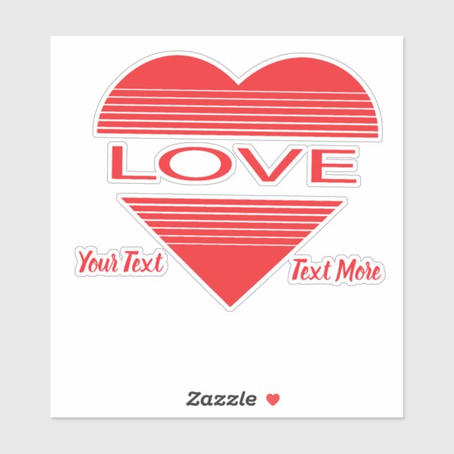 Love & Romance Concept Design with Heart Elements Aufkleber (Blatt)