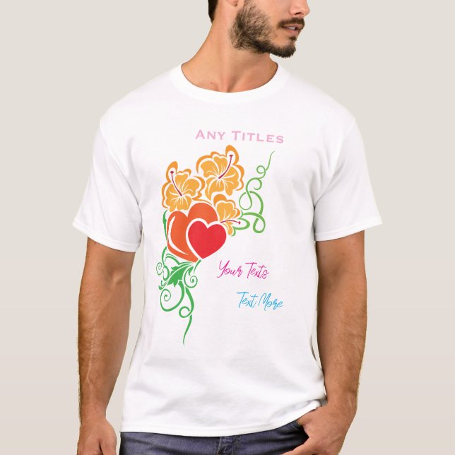 Love & Romance Concept Design with Heart Elements T-Shirt (Vorderseite)