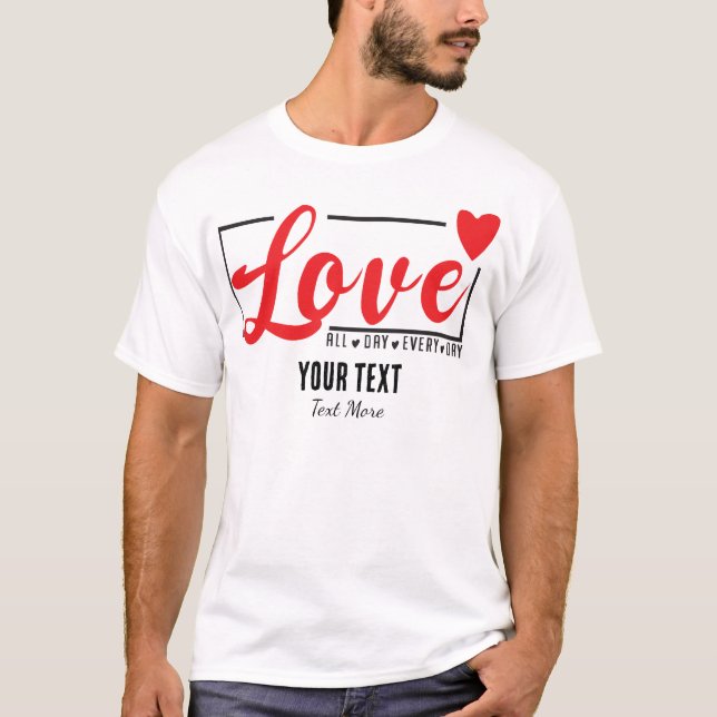 Love & Romance Concept Design with Heart Elements T-Shirt (Vorderseite)