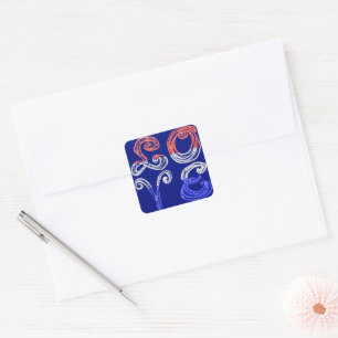 LOVE Rot Weiß Blau Glitzer Stoff Schrift Sticker