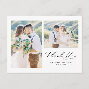 Love Script Black Two Foto Collage Vielen Dank Postkarte