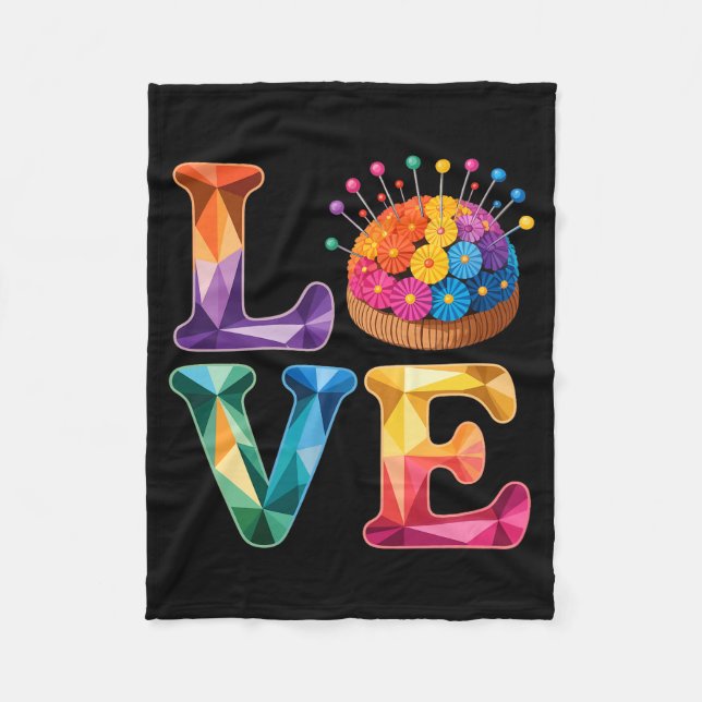 Love Sewing Quilting N Cushion Rainbow Crafter Wom Fleecedecke (Vorderseite)