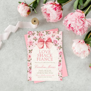 Love Shack Verlobte rosa Blumen Brautparty Einladung