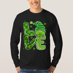 LOVE Shamrock Niedliche Gnome Irischer St. Patric T-Shirt