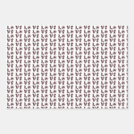 Love Shamrock Plaid Red Blue Tartan Pattern Geschenkpapier Set