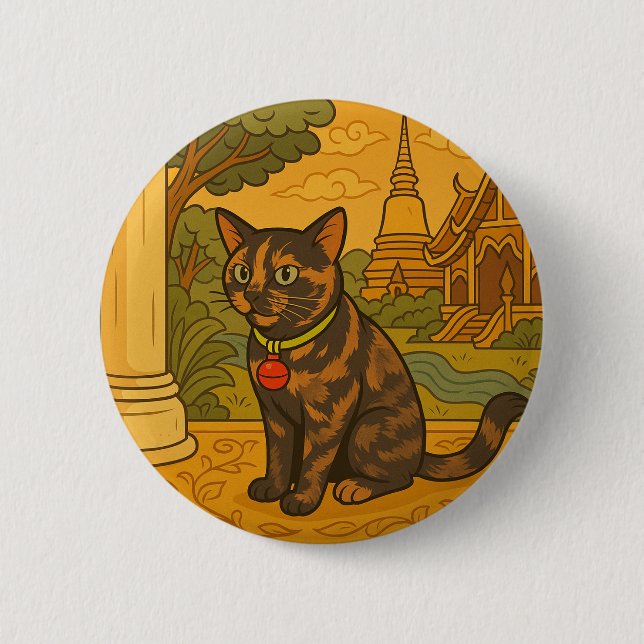 Love Siam Cat Round Button (Vorderseite)
