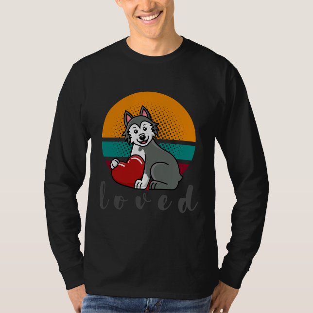 Love Sibirischer Husky-Valentinstag T-Shirt (Vorderseite)