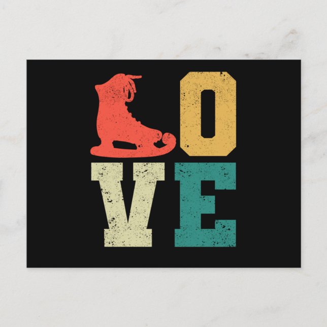Love skate team fan winter funny figure skating postkarte (Vorderseite)