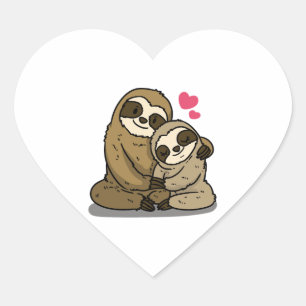 Love Sloth Herz-Aufkleber
