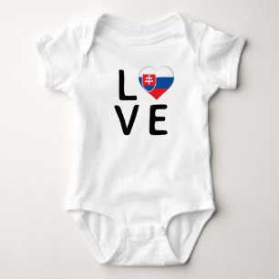 Love - Slovakia Flag Baby Strampler