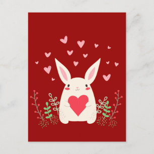 Love Snuggly Kawaii Bunny Custom Postkarte