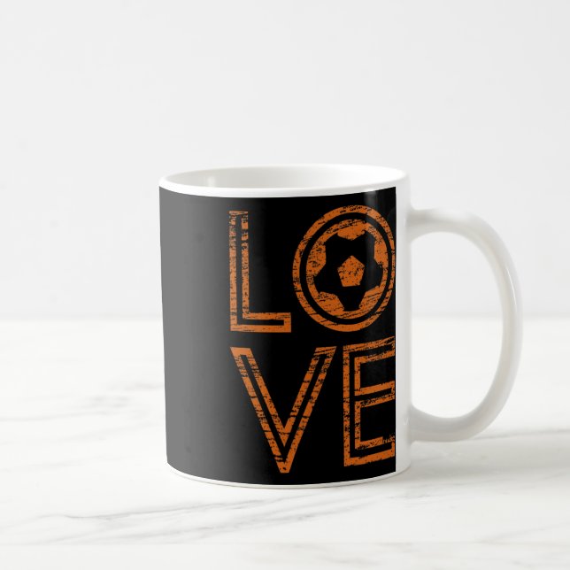 Love Soccer European Football Outline Retro Graphi Kaffeetasse (Rechts)