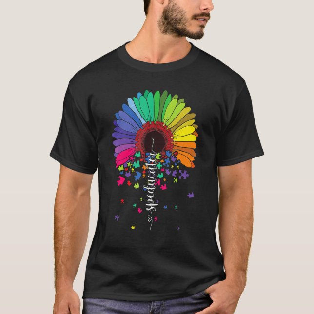 Love Sped Teacher Autism Awareness Valentines Day  T-Shirt (Vorderseite)