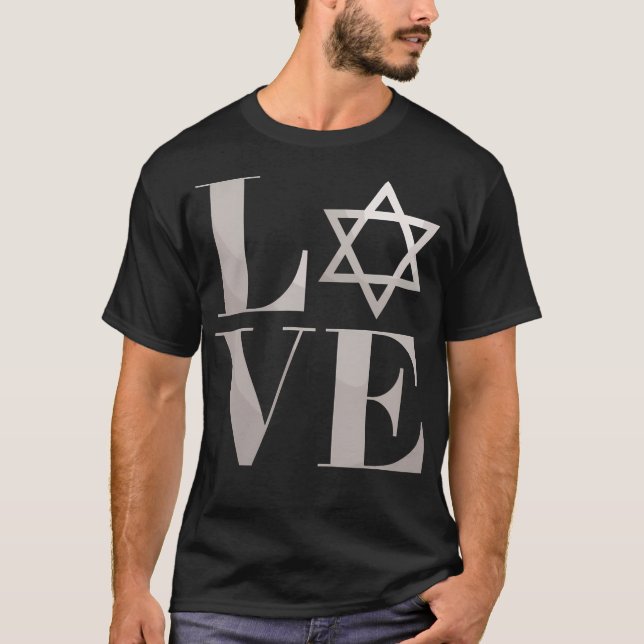 Love Star Of David Jewish T-Shirt (Vorderseite)