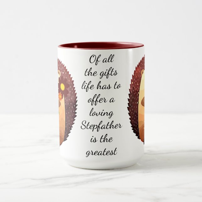 Love Stepfather Inspiration Zitat Igel Tasse (Zentrum)