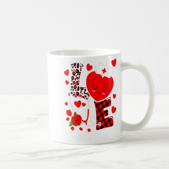 Love Stethoscope Heart Nicu Nurse Valentines Day  Kaffeetasse (Rechts)