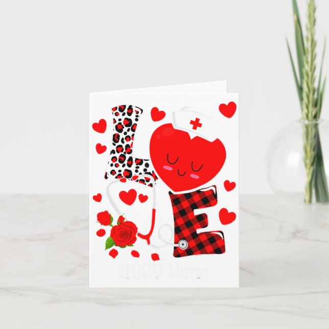 Love Stethoscope Heart Nicu Nurse Valentines Day  Karte (Vorderseite)