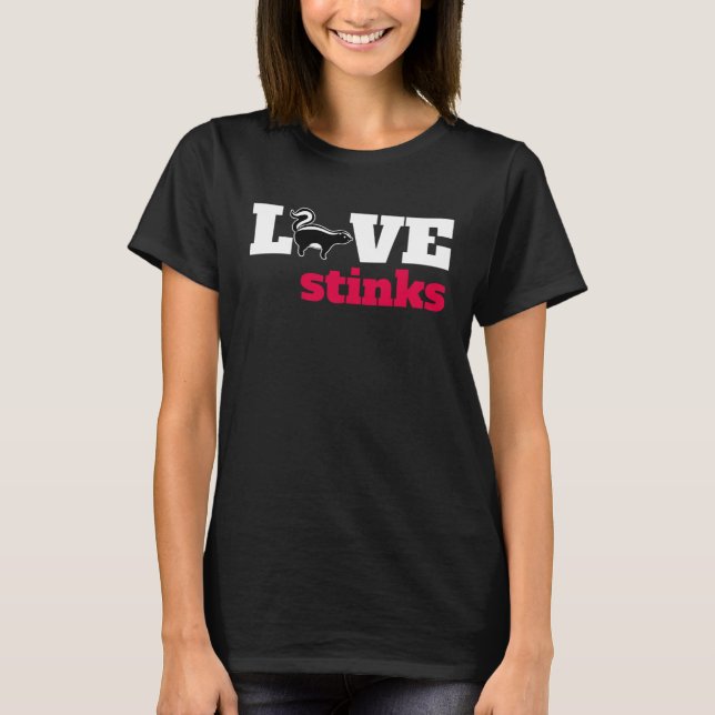 Love Stinks Skunk Animal Anti Valentines Day T-Shirt (Vorderseite)