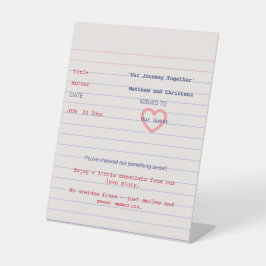 Love Story Due Date Library Card Wedding Sockelschild